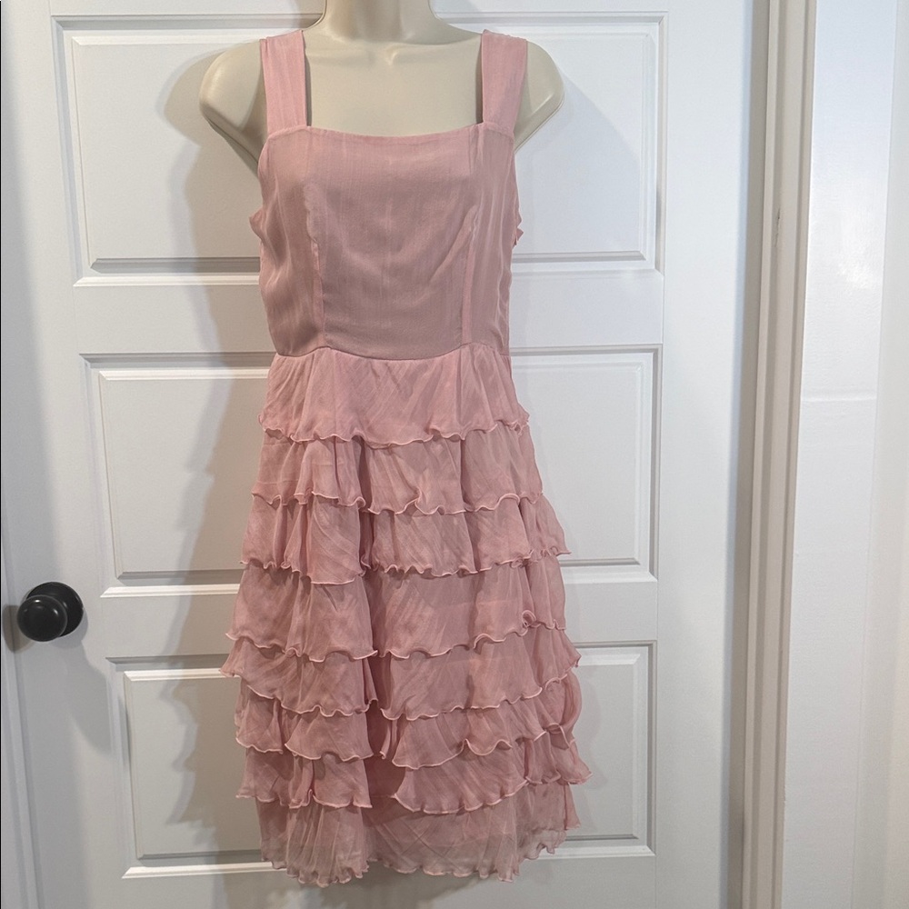 Chloe pansy pink tiered ruffles dress 4-6